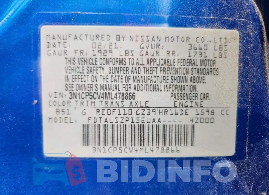 3N1CP5CV4ML478866 Photo# 14