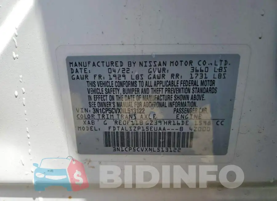 3N1CP5CVXNL513122 Photo# 14