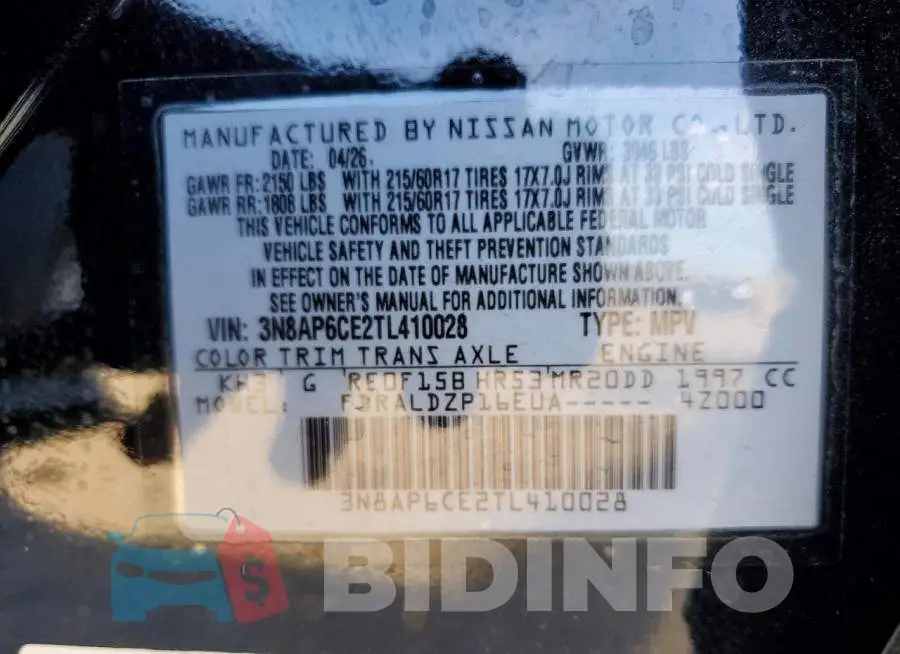 3N8AP6CE2TL410028 Photo# 14
