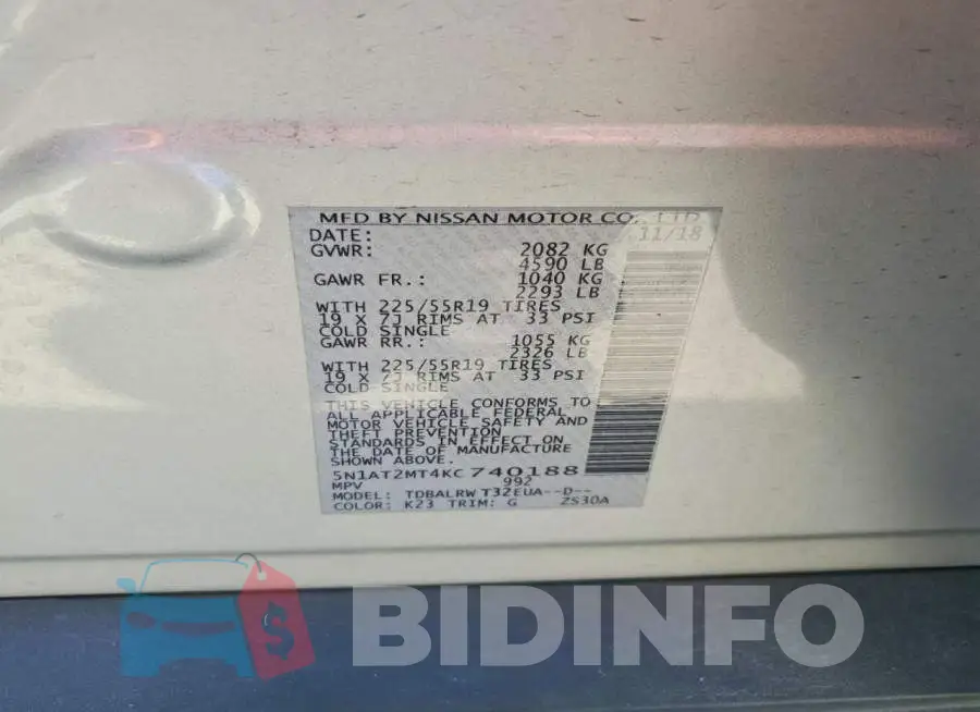 5N1AT2MT4KC740188 Photo# 13