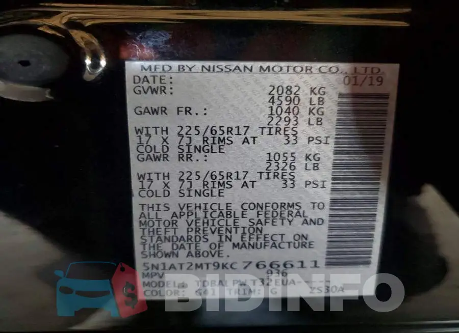 5N1AT2MT9KC766611 Photo# 12
