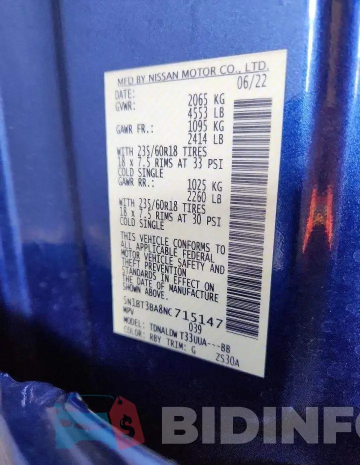 5N1BT3BA8NC715147 Photo# 13