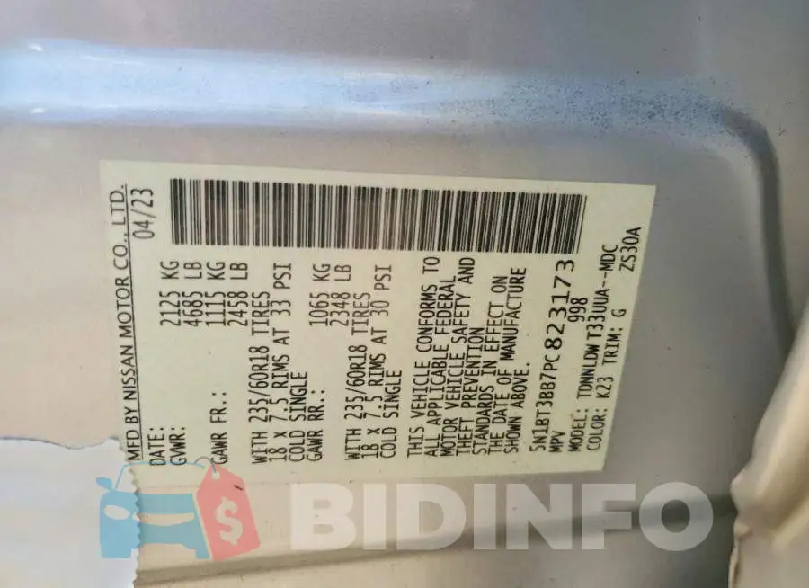 5N1BT3BB7PC823173 Photo# 13