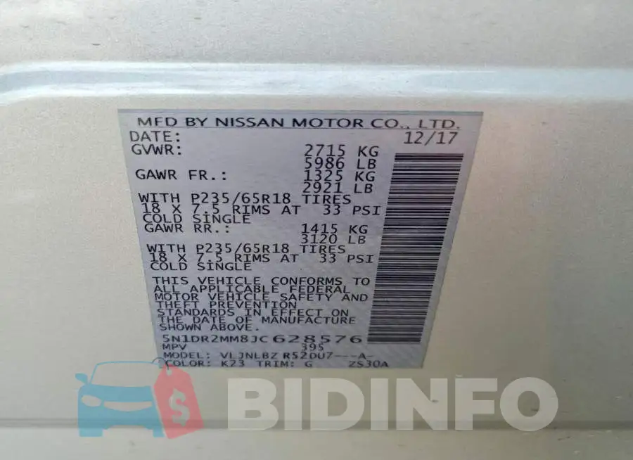 5N1DR2MM8JC628576 Photo# 14