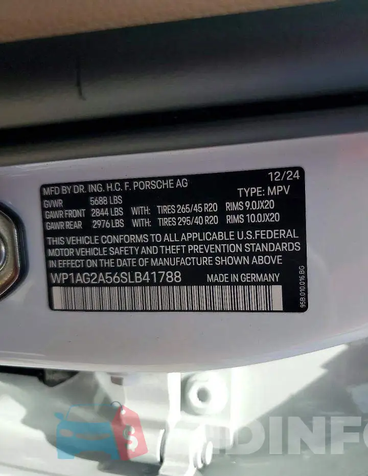 WP1AG2A56SLB41788 Photo# 13