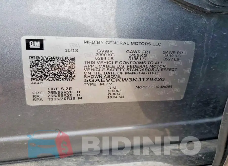 5GAEVCKW3KJ179420 Photo# 13