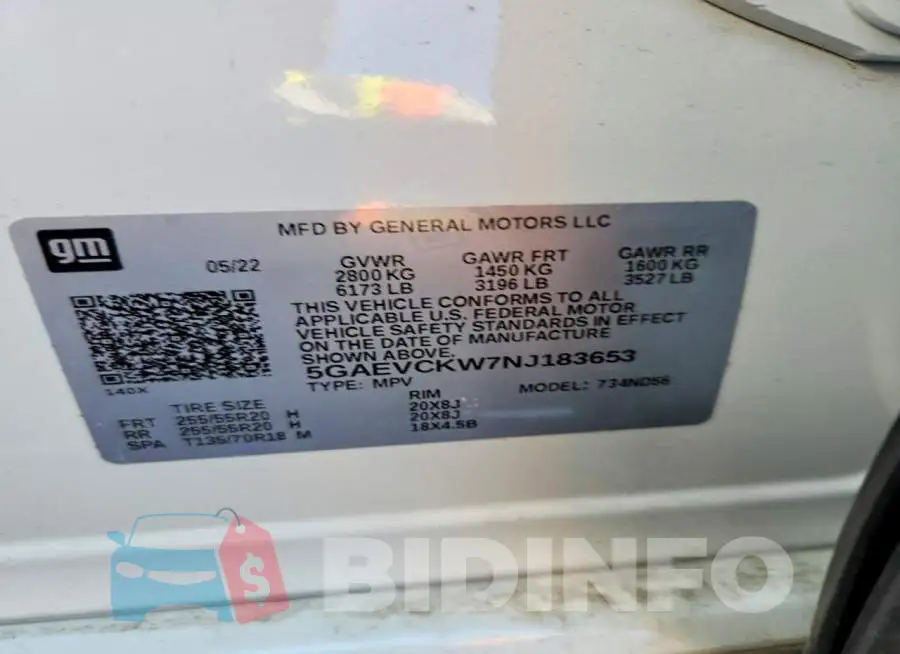 5GAEVCKW7NJ183653 Photo# 13