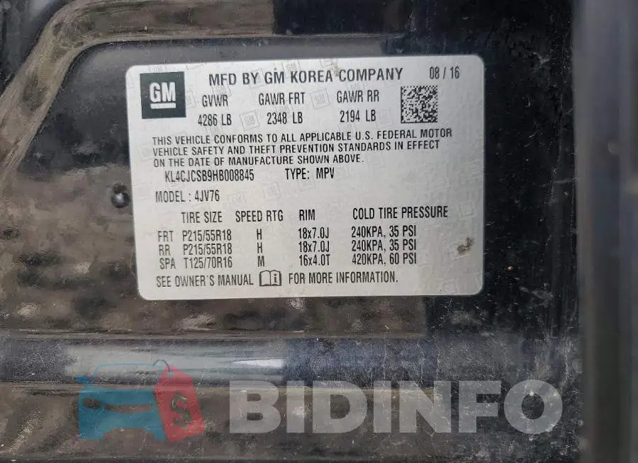KL4CJCSB9HB008845 Photo# 12