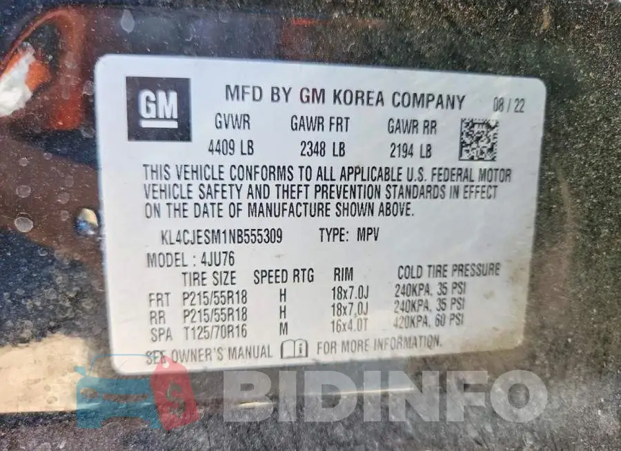 KL4CJESM1NB555309 Photo# 13