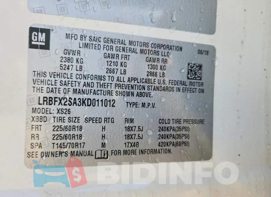 LRBFX2SA3KD011012 Photo# 12