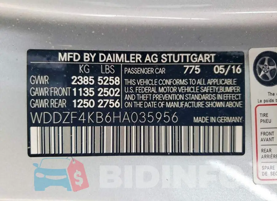 WDDZF4KB6HA035956 Photo# 12