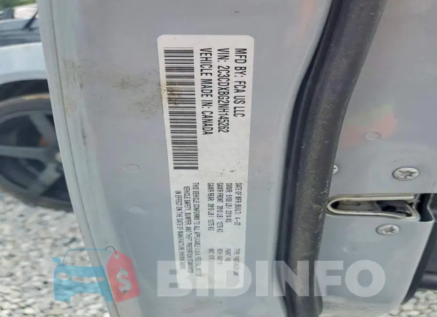 2C3CDXBG2NH145262 Photo# 12