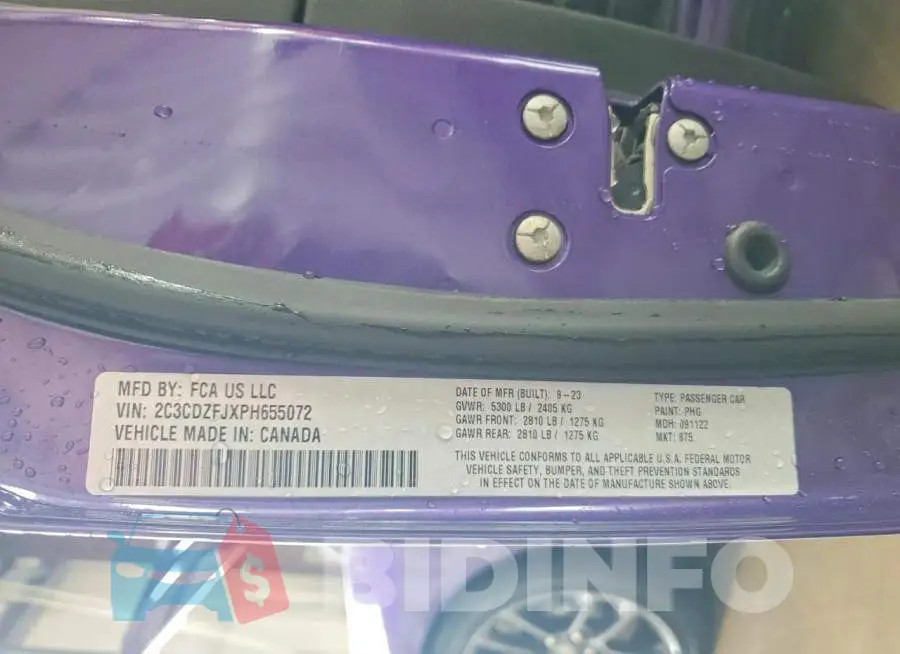 2C3CDZFJXPH655072 Photo# 13