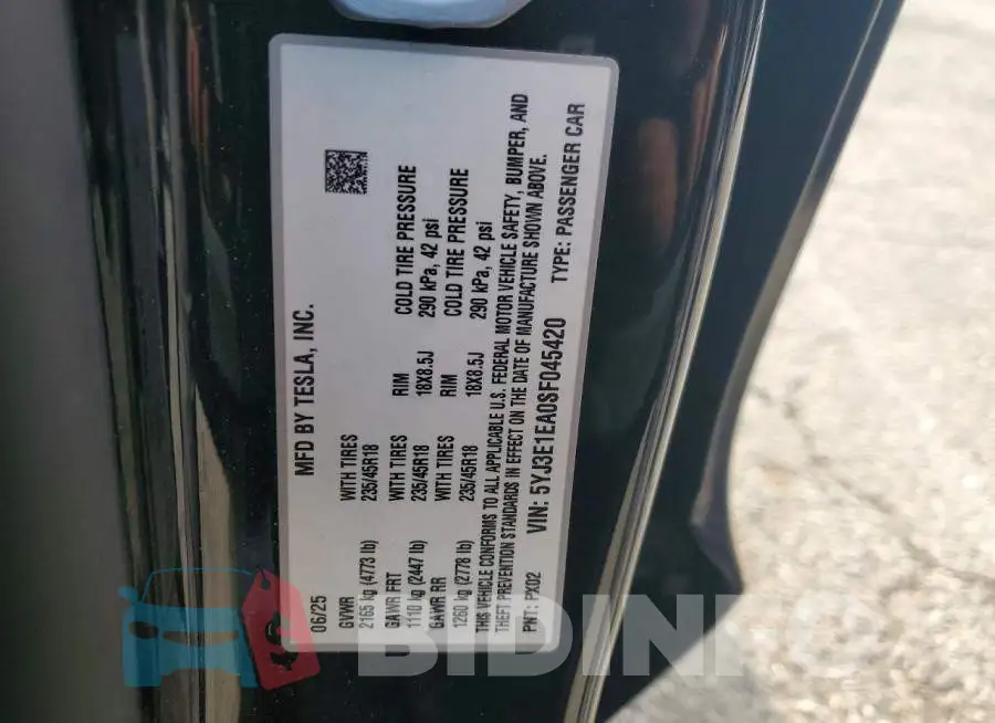 5YJ3E1EA0SF045420 Photo# 13