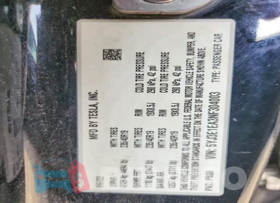 5YJ3E1EA3NF304003 Photo# 13