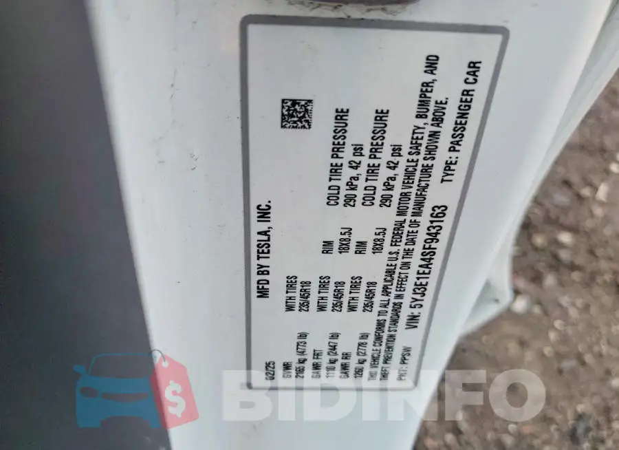 5YJ3E1EA4SF943163 Photo# 12