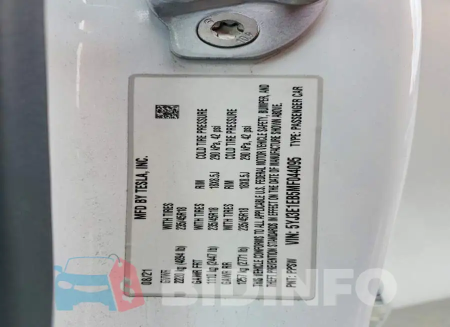 5YJ3E1EB5MF044095 Photo# 13