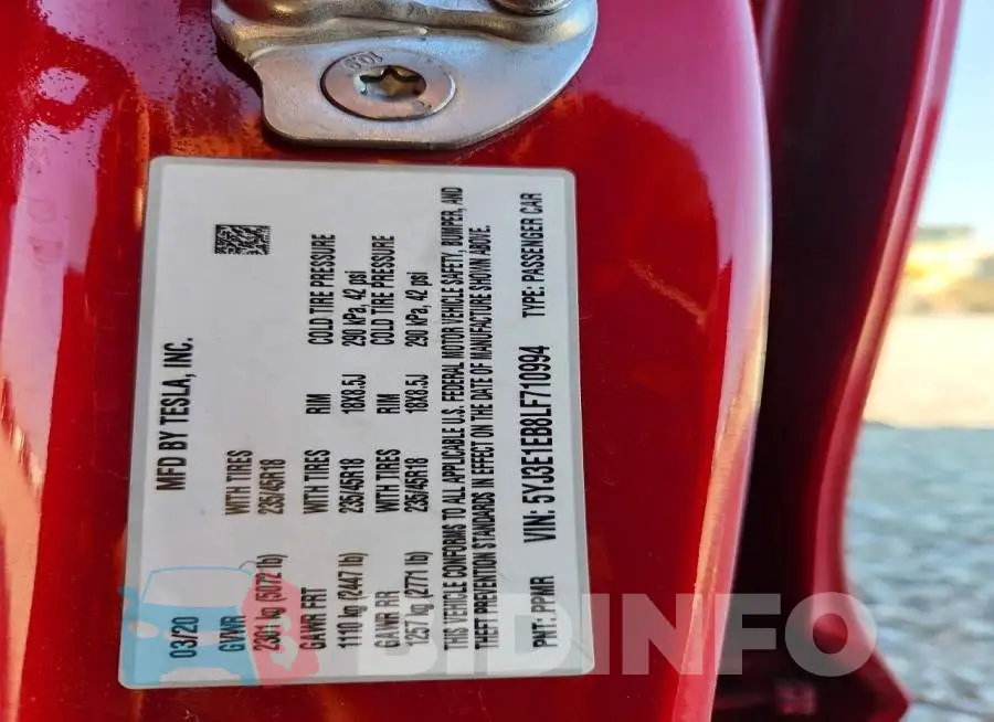 5YJ3E1EB8LF710994 Photo# 13