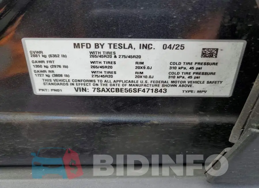 7SAXCBE56SF471843 Photo# 13