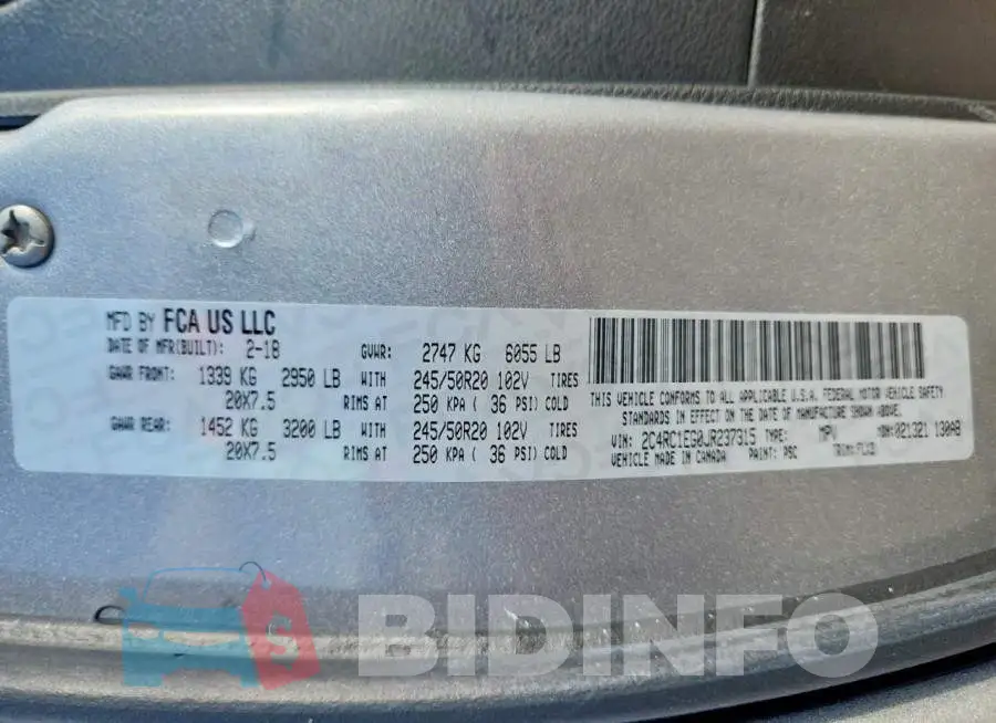 2C4RC1EG0JR237315 Photo# 13