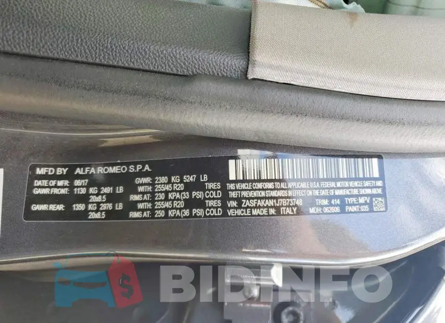 ZASFAKAN1J7B73748 Photo# 14