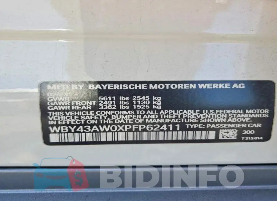 WBY43AW0XPFP62411 Photo# 13