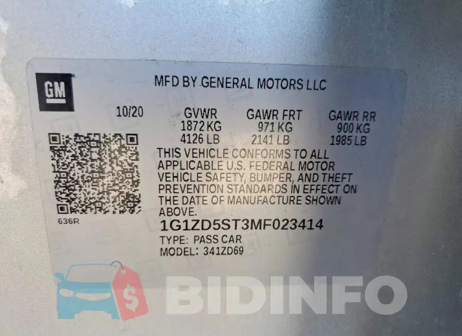 1G1ZD5ST3MF023414 Photo# 13