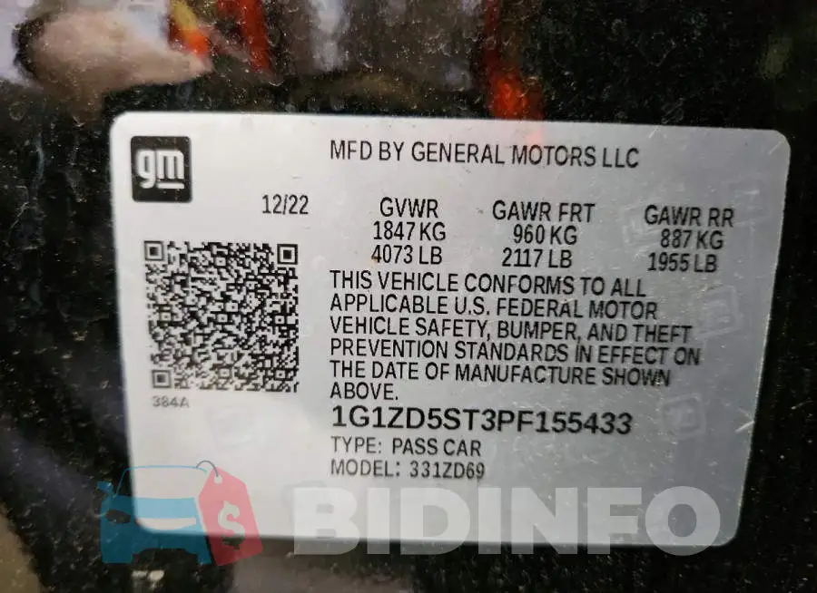 1G1ZD5ST3PF155433 Photo# 13