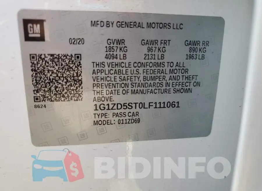 1G1ZD5ST9LF109955 Photo# 12