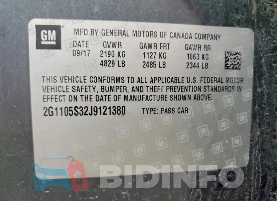 2G1105S32J9121380 Photo# 13