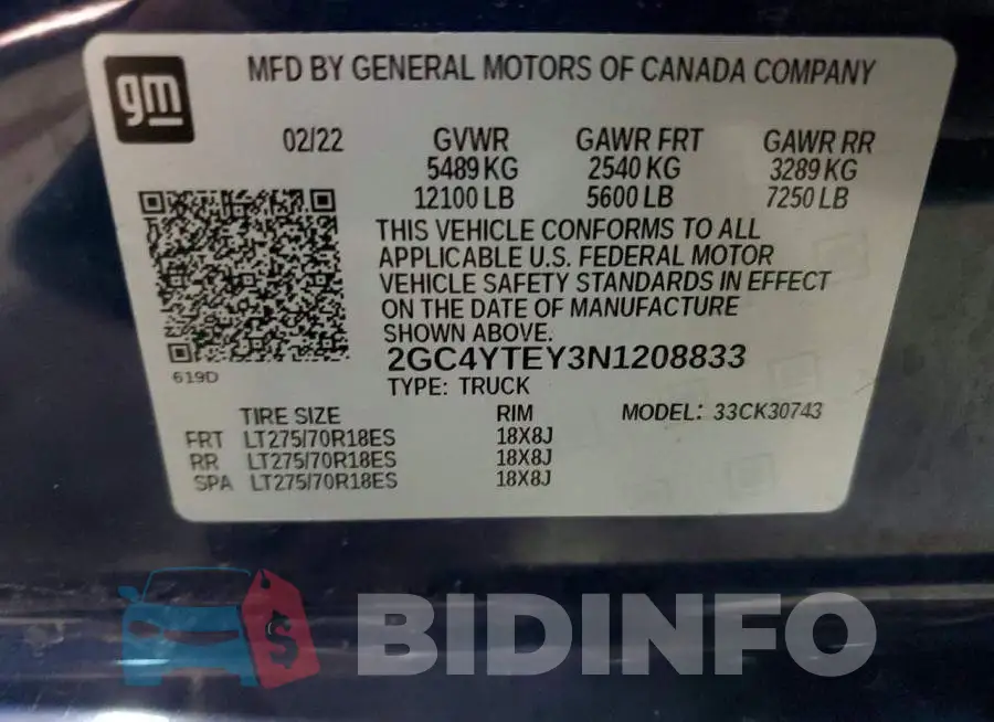 2GC4YTEY3N1208833 Photo# 13