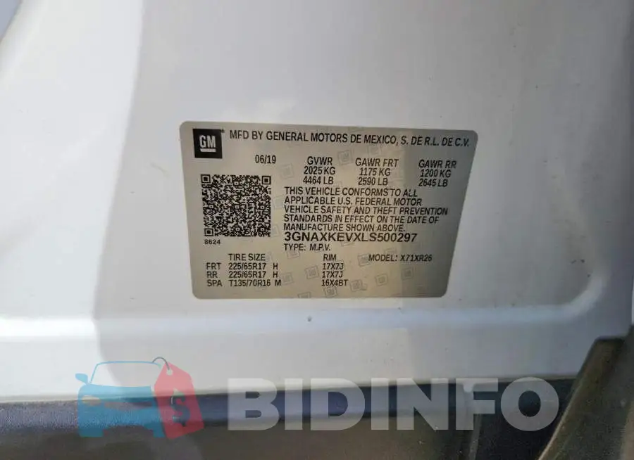 3GNAXKEVXLS500297 Photo# 13