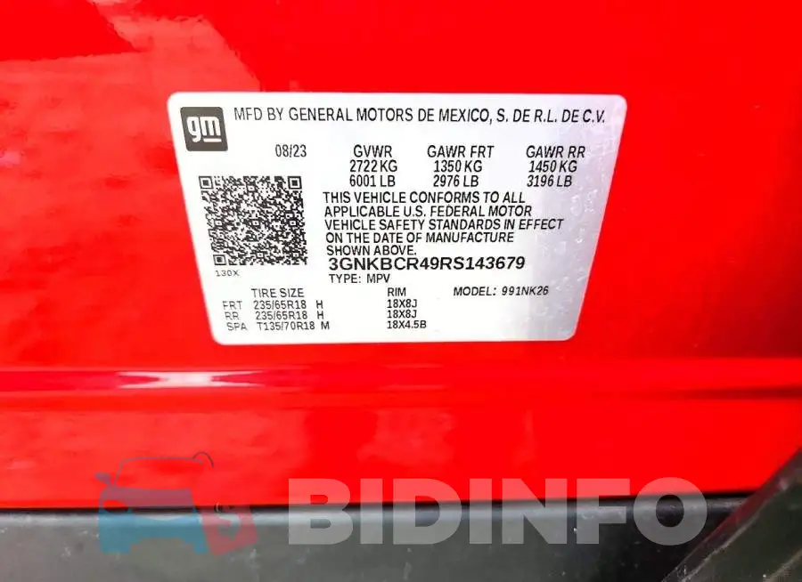 3GNKBCR49RS143679 Photo# 12