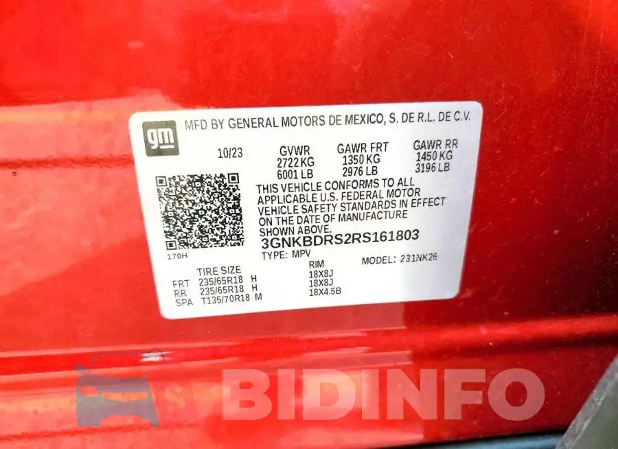 3GNKBDRS2RS161803 Photo# 13