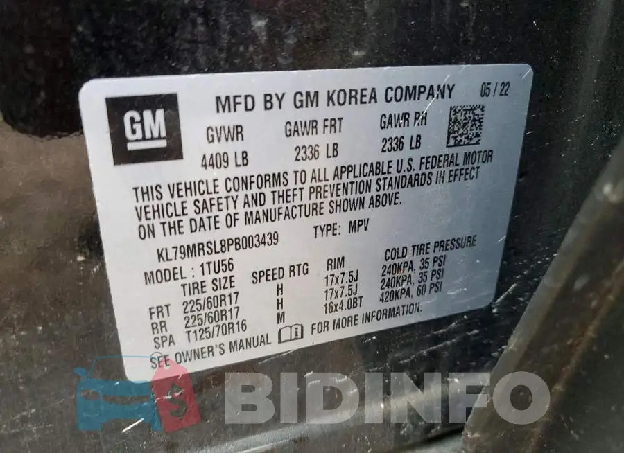 KL79MRSL8PB003439 Photo# 13
