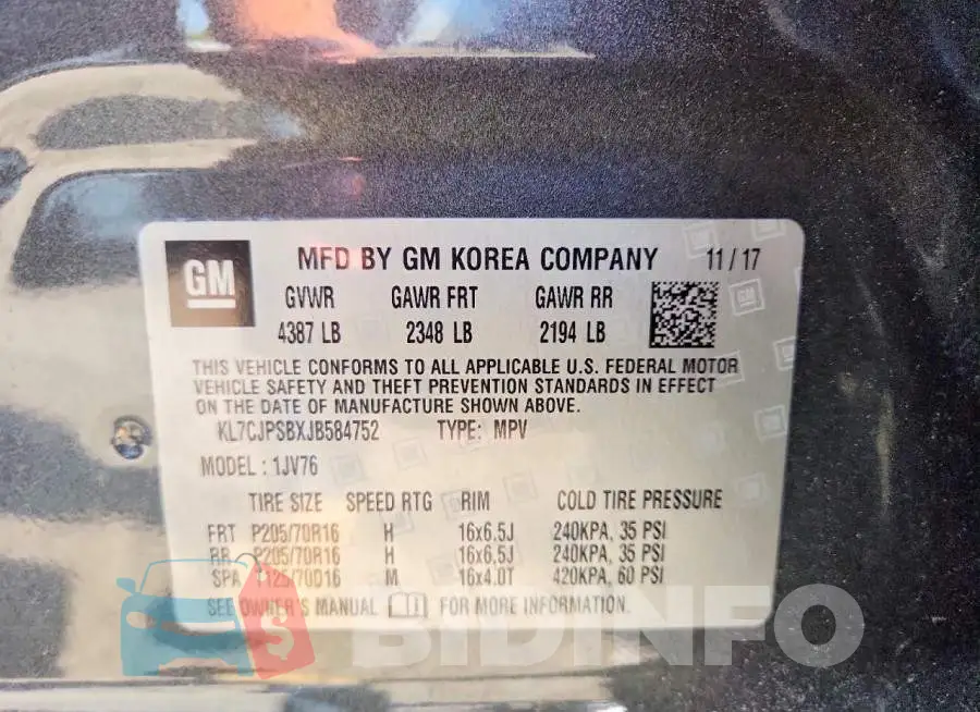 KL7CJPSBXJB584752 Photo# 13