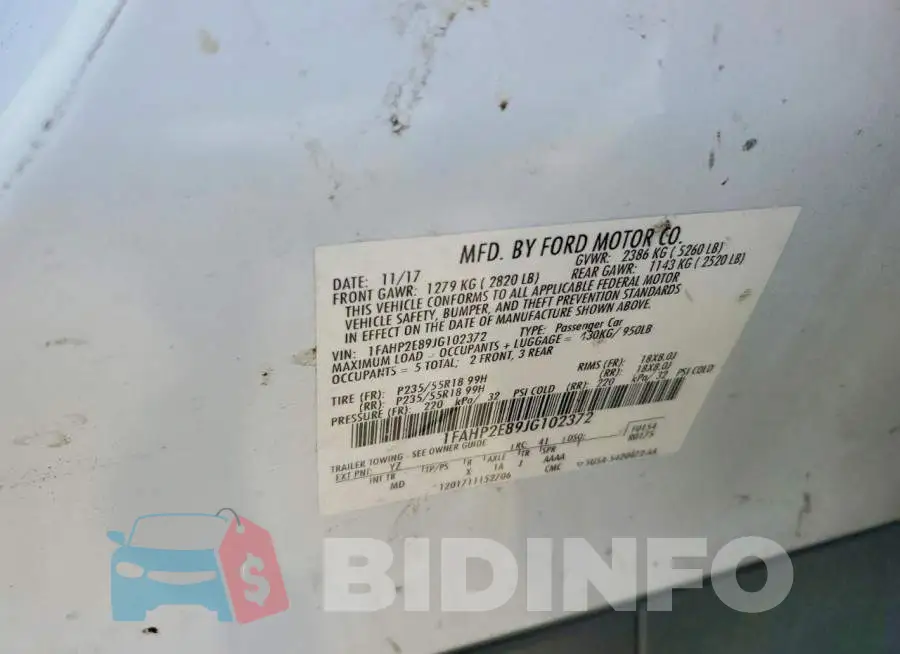 1FAHP2E89JG102372 Photo# 12