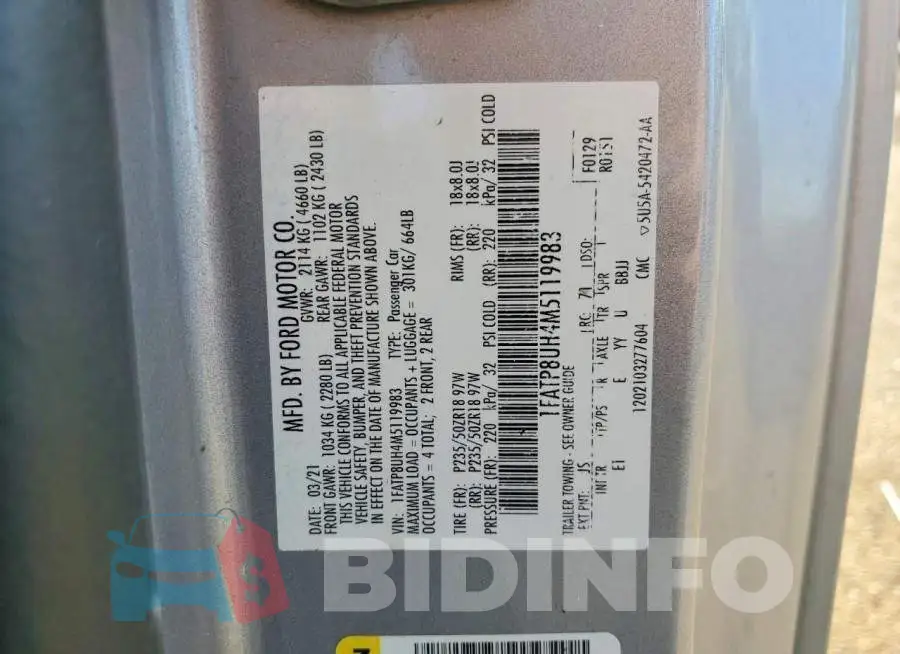 1FATP8UH4M5119983 Photo# 12