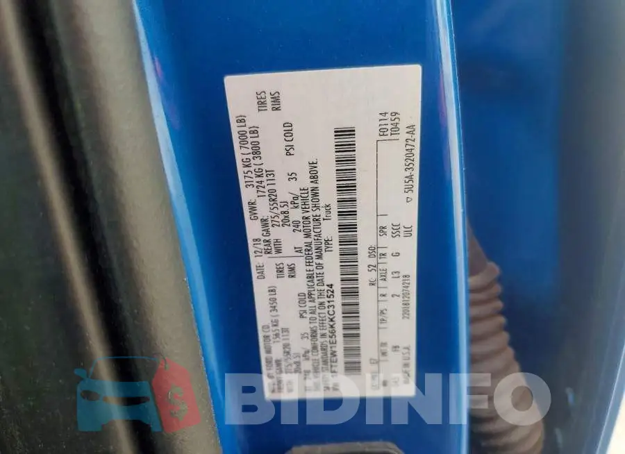 1FTEW1E56KKC31524 Photo# 12