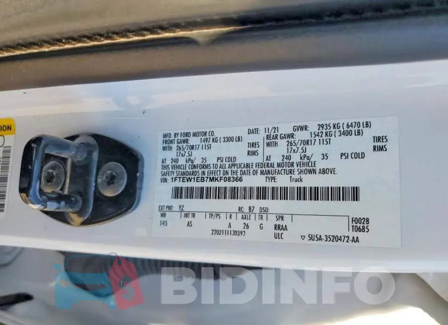 1FTEW1EB7MKF08366 Photo# 12