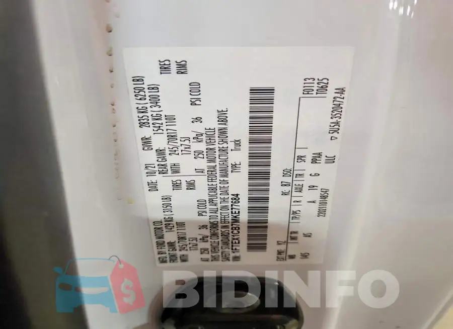 1FTEX1CB7MKE77684 Photo# 12