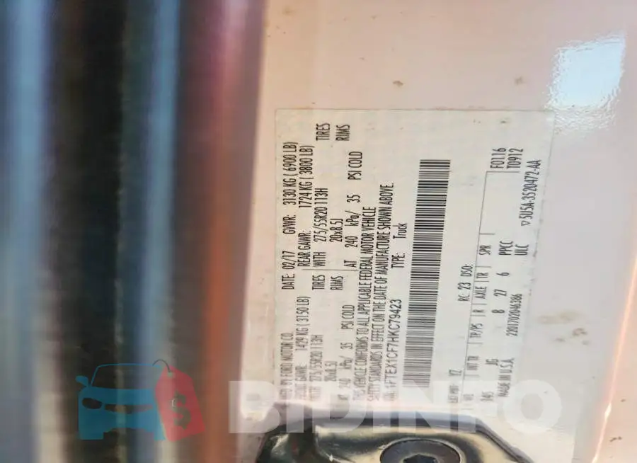 1FTEX1CF7HKC79423 Photo# 13