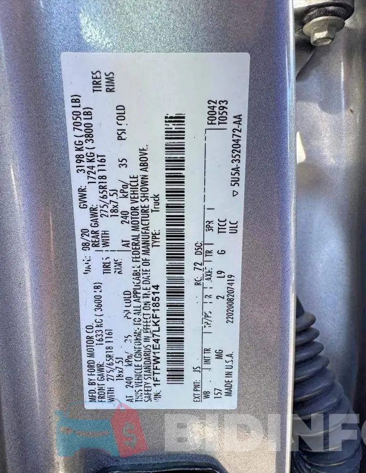 1FTFW1E47LKF18514 Photo# 13