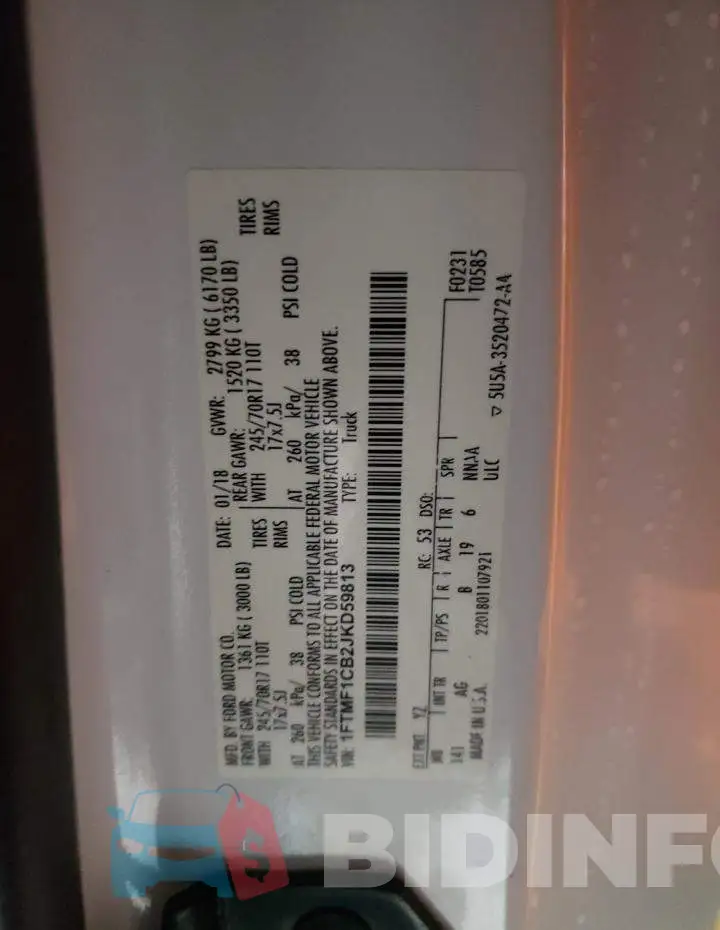 1FTMF1CB2JKD59813 Photo# 12