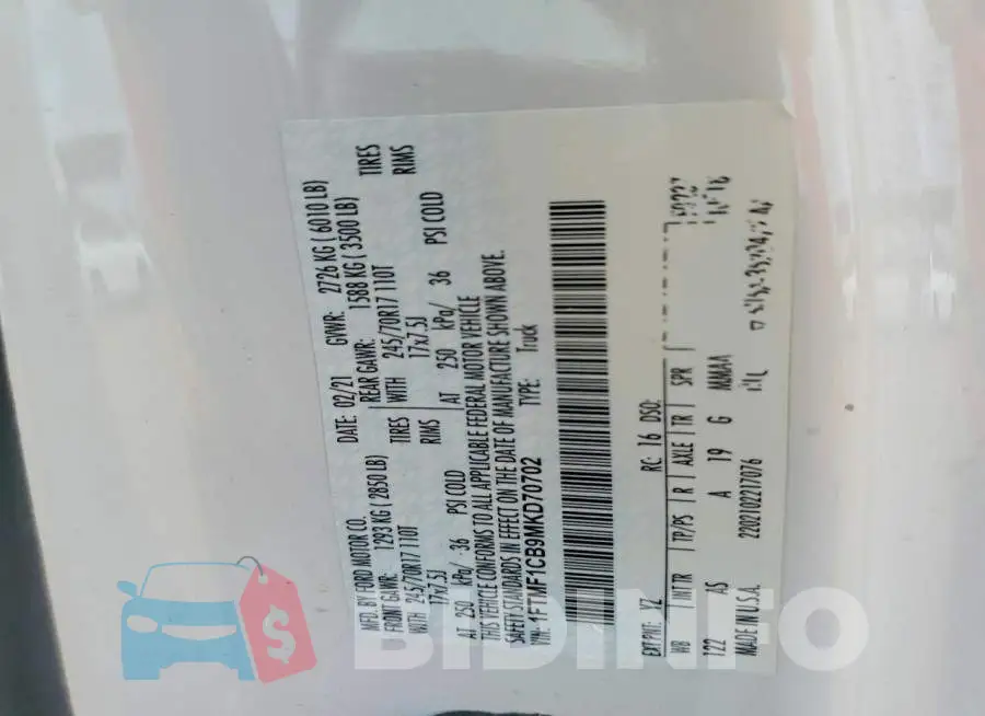 1FTMF1CB9MKD70702 Photo# 12