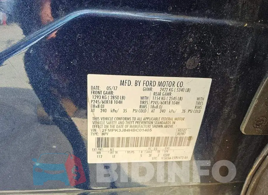 2FMPK3J84HBC01405 Photo# 7