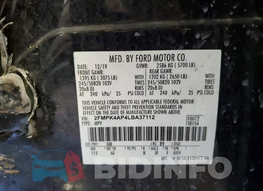 2FMPK4AP4LBA37112 Photo# 14