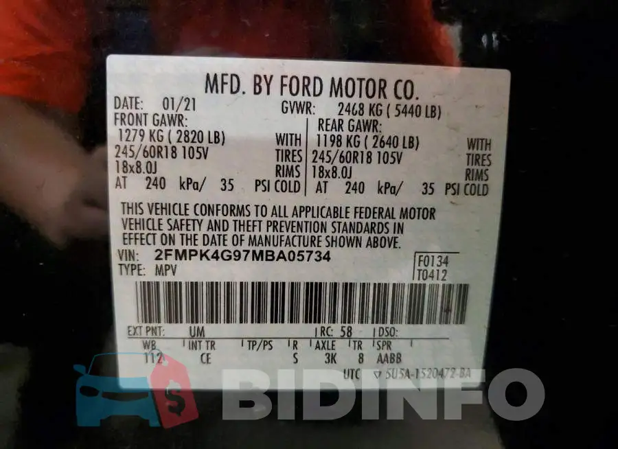 2FMPK4G97MBA05734 Photo# 13