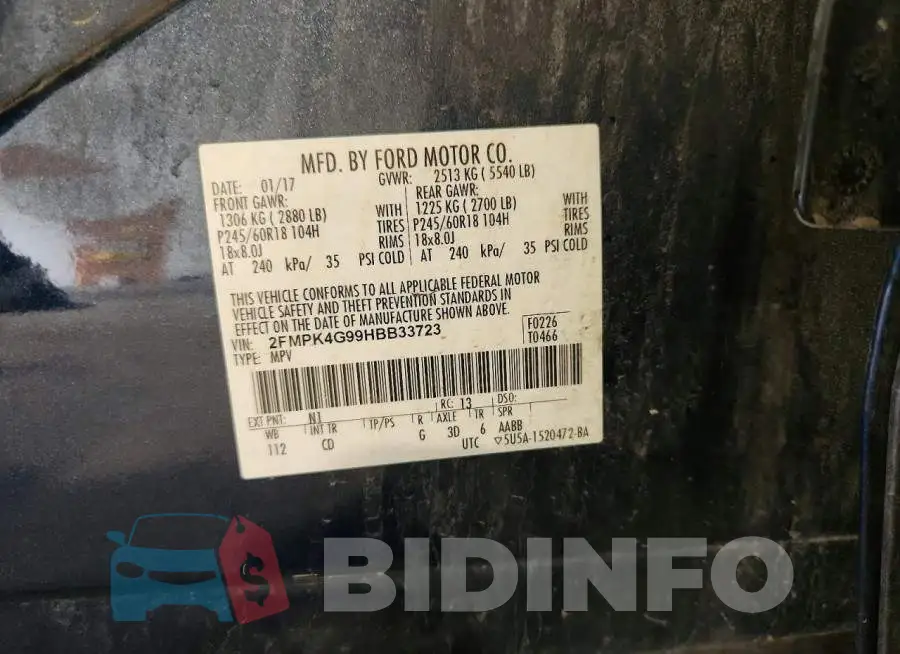 2FMPK4G99HBB33723 Photo# 13