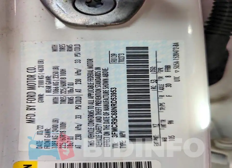 3FMCR9C68NRD53953 Photo# 13